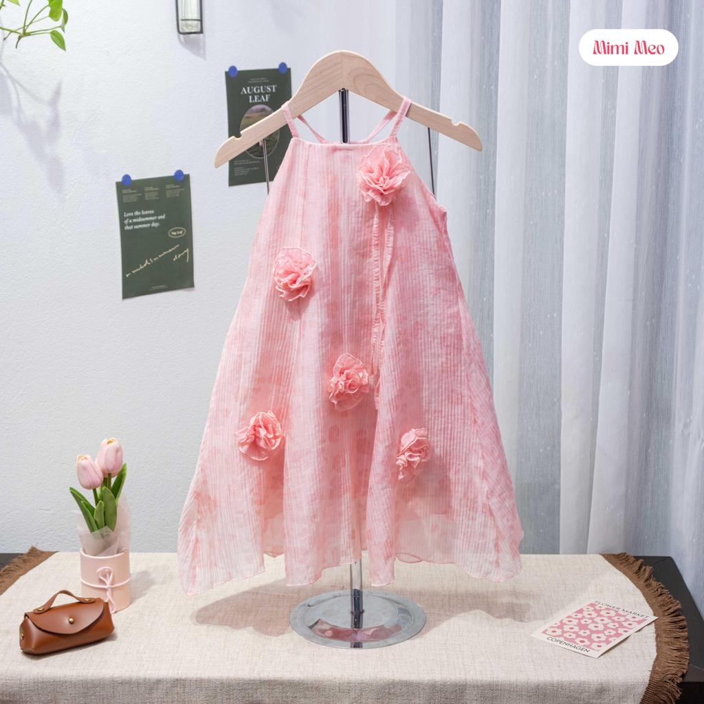 Váy Maxi TD380 — Tơ Hoa Hồng Cao Cấp, Kèm Túi Cói - Mimi Meo