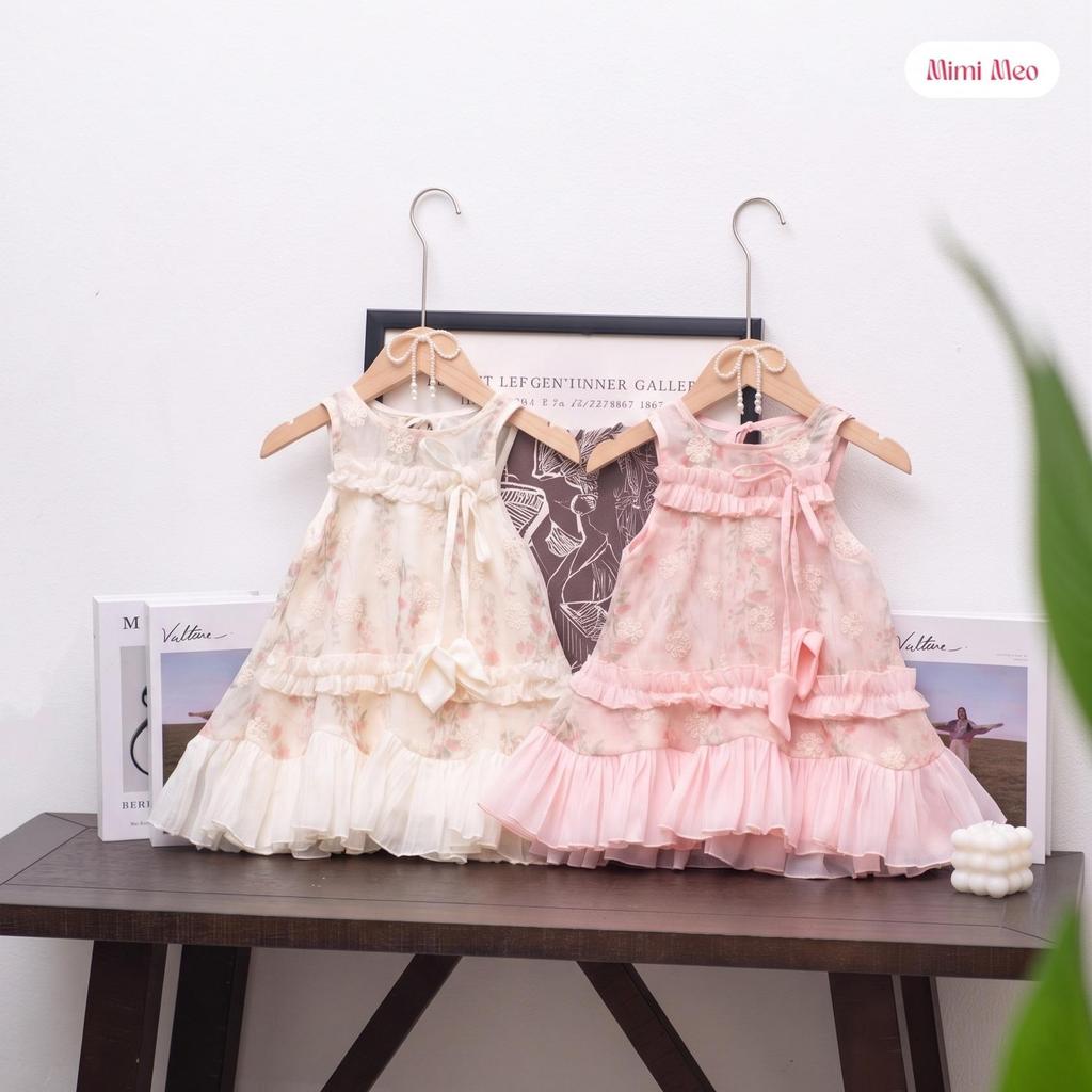 Váy Hoa Nhí TD398 — Phong Cách Hàn, Hồng Kem Siêu Mềm - Mimi Meo