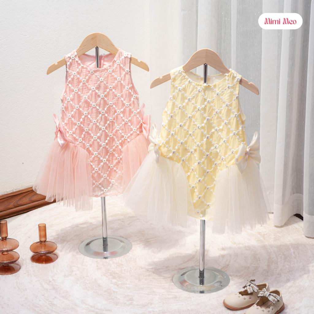 Váy Lưới Công Chúa TD402 — Gắn Nơ Hông Dễ Thương - Mimi Meo